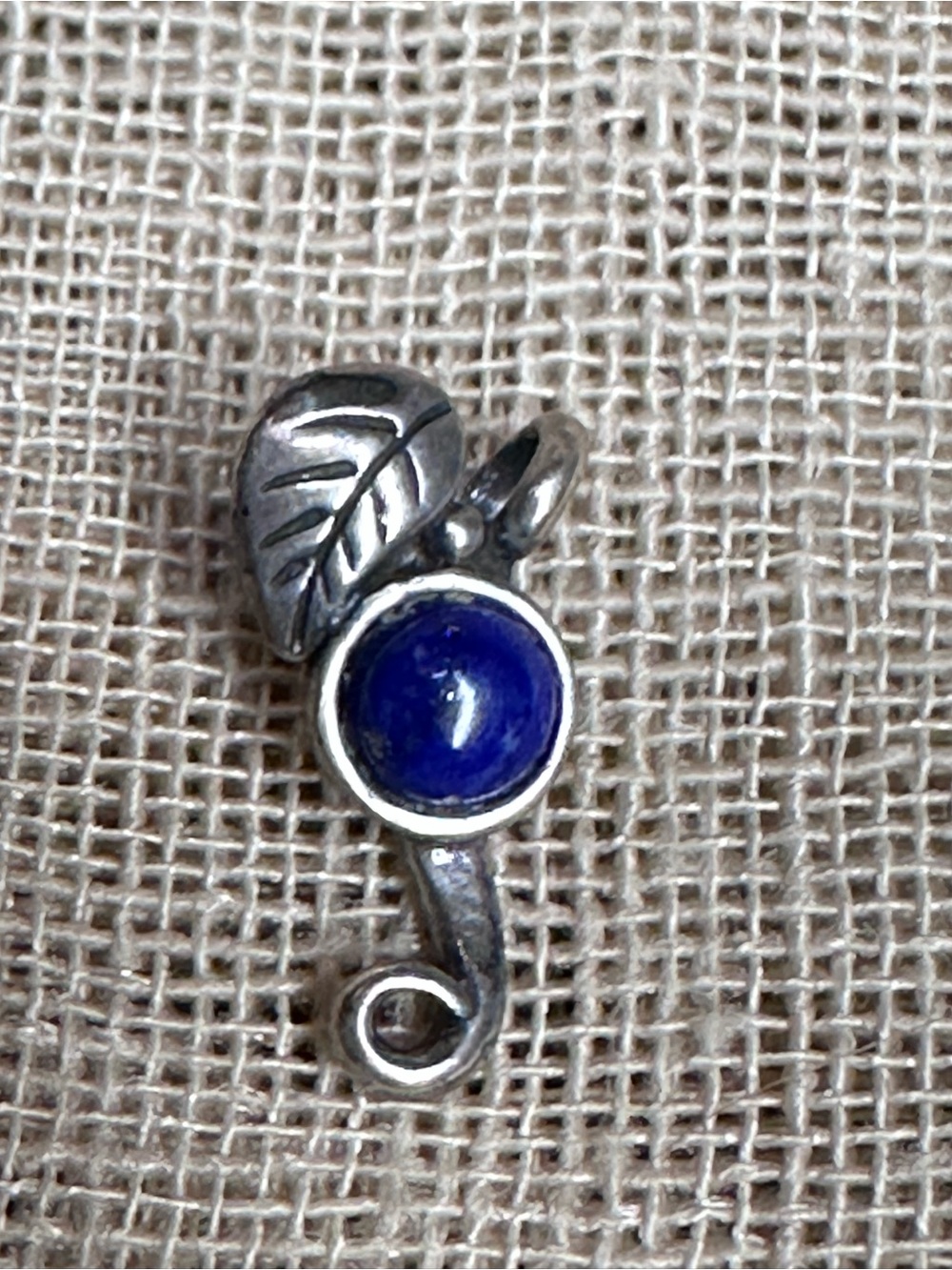 Carolyn Pollack Lapis Lazuli Sterling Silver 925 Leaf Necklace Pendant